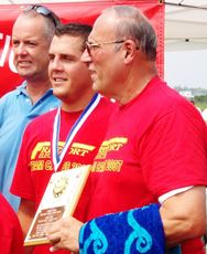 Superintendent receiving his award